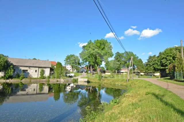 Vesnička Božkovice náves s rybníčkem